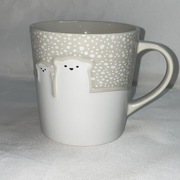 Starbucks Dining Starbucks Polar Bear Coffee Mug Cup 26 Tan White